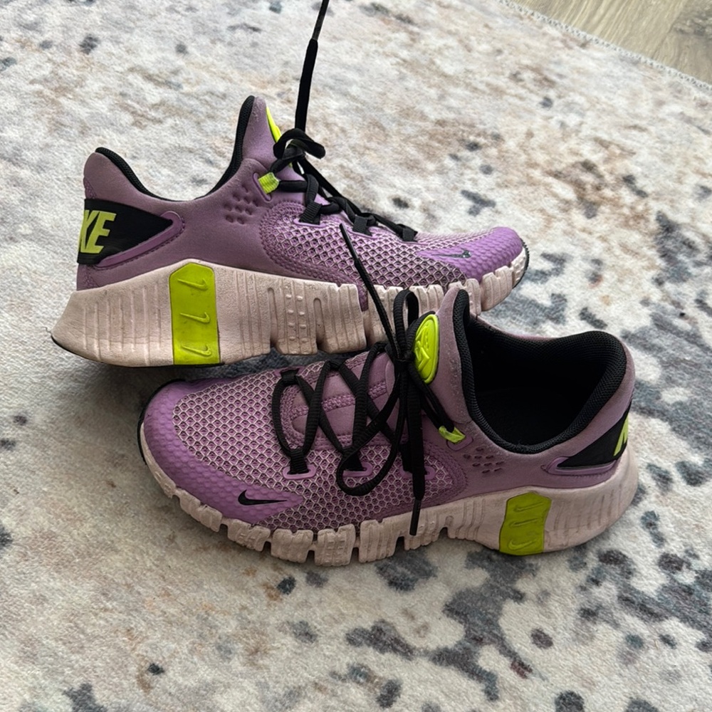 Nike Athletic Shoes Purple and Green with Breathable Knit
